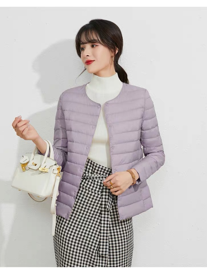 Women’s Convertible V-Neck Long-Sleeve Down Jacket – 90% White Duck Down - Image 9