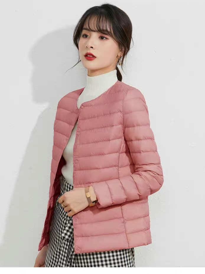 Women’s Convertible V-Neck Long-Sleeve Down Jacket – 90% White Duck Down - Image 6