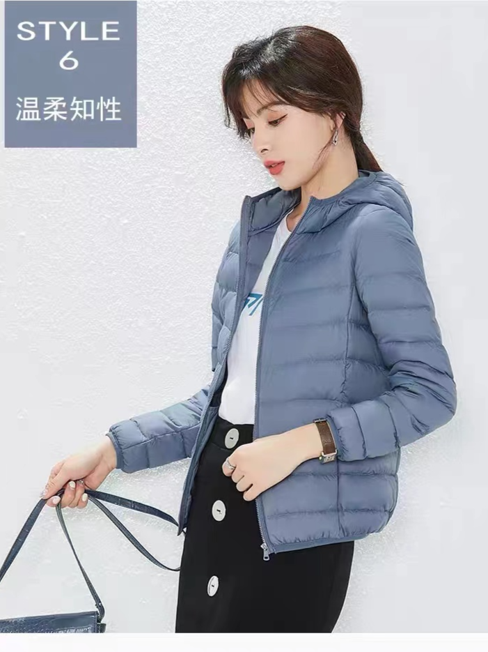 Women’s Lightweight Hooded Long-Sleeve Down Jacket – 90% White Duck Down - Image 3