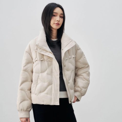 Korean-Style Lightweight Short Down Jacket – 90% White Duck Down