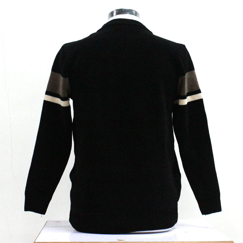 Men’s Knit Sweater T-Shirt – Black Thermal Base Layer for Autumn & Winter - Image 2