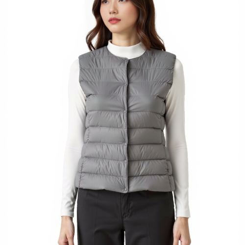 Women’s Short Lightweight Down Vest – 50% White Duck Down, Versatile & Stylish