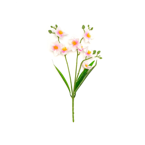 Artificial Flower 3-Branch 8-Head Narcissus with Leaf