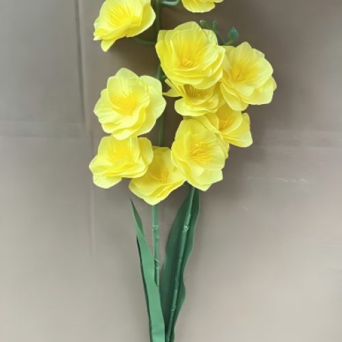 Artificial Flower 2-Branch 10- Head Poppy with Leaf