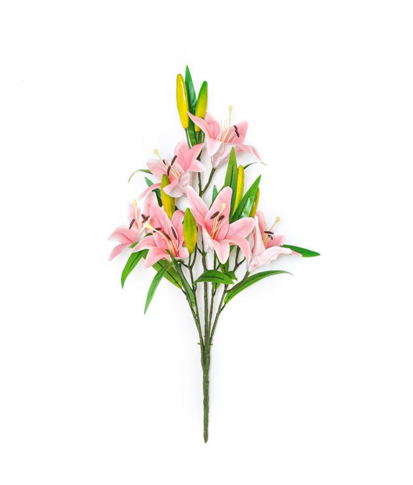 Artificial Flower Lily-Hand-tied 6 Flowers 6 Fruits