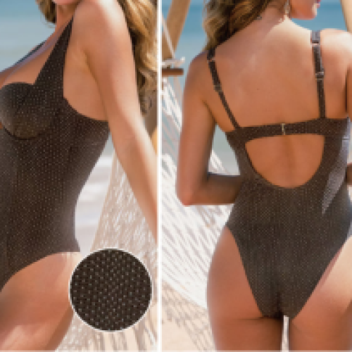 Luxury Black Open Back One Piece Swimsuit | Elegant Resort Swimwear for Dubai Beach Club