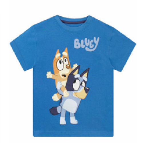 Bluey Hug Graphic T-Shirt | Kids Blue Cartoon Character Tee | Cute Dog Print Short Sleeve | Boys Girls Cotton Casual Top | Animated Puppy Summer Shirt | Soft Everyday Wear