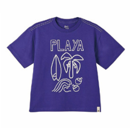 Playa Surf Graphic T-Shirt | Purple Beach Print Tee | Palm Tree Surfboard Summer Top | Unisex Cotton Casual Shirt | Coastal Streetwear Vibe | Relaxed Fit Vacation Wear