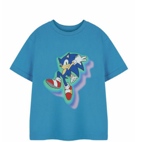 Sonic The Hedgehog T-Shirt | Blue Cartoon Graphic Tee | Classic Game Character Print | Kids Cotton Casual Top | Retro Gaming Summer Shirt | Soft Short Sleeve Daily Wear